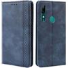 HualuBro Cover per Huawei P Smart Z, Flip Case in PU Pelle Premium Portafoglio Cover [Funzione Stand] [Slot Carte] Leather Wallet Phone Custodia per Huawei P Smart Z 2019 (Blu)