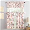 No. 918 Dora Set di Tende da Cucina in Microfibra Floreale, Tessuto, Corallo, W 54 x L 36 (1 Panels)