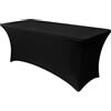 Obstal - Tovaglia in spandex elasticizzato per tavoli pieghevoli standard da 1,8 m, universale, rettangolare, aderente, ideale matrimoni, banchetti e feste, nero, 182,8 x 76,2 cm (lunghezza