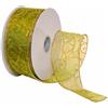 Morex Ribbon Morex - Nastro con filo metallico, 5,7 cm x 15,2 m, colore: Moss/Oro