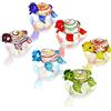 HDCRYSTALGIFTS Set di 6 mini tartarughe marine fatte a mano in vetro soffiato a mano animali marini da collezione ornamento arte decorazione in miniatura