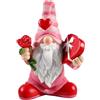 ScoheToung Gnomo di San Valentino più grande, 18 x 13 cm, decorazione per San Valentino, regalo decorativo per San Valentino, in resina rosa, per la casa, ornamento da tavolo, dolce regalo di San