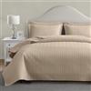 Maple&Stone Set copripiumino queen size, leggero, beige, motivo a zigzag ad ultrasuoni, copriletto leggero per tutte le stagioni, set di biancheria da letto da 3 pezzi