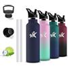 Grsta Borraccia Termica, 500ml Borraccia Bambini, Senza BPA, Borraccia con Cannuccia, Senza Perdite, Borraccia Acciaio Inox, Borraccia Mezzo Litro, Doble Aislamiento, Borracce per Scuole, Campeggio, Uffici