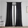 HPD Half Price Drapes Tende oscuranti vintage per camera da letto e soggiorno, 127 x 239 cm, tessuto termico in lino, FLCW-CBO2213-96 (1 pannello), nero