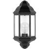 VoltShine Applique esterno in alluminio, attacco E27, colore nero, IP44, dimensioni 36,5x16,5x9,5 cm; ideale per l'illuminazione in ambienti esterni.