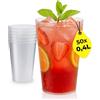 Silverkitchen 50 bicchieri di plastica da 0,4 l, riutilizzabili - impilabili, lavabili in lavastoviglie e riutilizzabili con tacchino, senza BPA, a pareti sottili e robusti, realizzati in Germania
