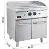 Fry Top a Gas su Mobile con Ante, con Piastra Doppia Liscia-Rigata, Profondità 70 cm - Eko