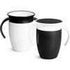 Munchkin Miracle 360 Baby Tazze , Bicchiere per bambini a flusso libero per bambini , Tazza per allenamento , Senza BPA ,Bottiglia d'acqua 12+ Mesi , 10oz/296ml , 2 Pezzi , Nero & Bianco