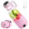 DoubleCare Frullatore Portatile, 6 lame con display a Led, Mini Frullatore da 350 ml, Frullatore elettrico USB, Batteria ricaricabile da 3000 mAh, para Familia, Deporte y Viajes, Rosa