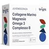 Bright Naturo Collagene Marino Idrolizzato + Acido Ialuronico + Magnesio Chelato + Omega 3 + Complesso B - Formula Anti-Aging per Pelle, Articolazioni ed Energia - 28 Bustine | Bright Naturo