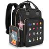 Prokva Ita Zaino Borsa per Esposizione Spille con Inserti per Spille, Borsa Ita Carina per Cosplay Anime e Concerti,Nero (Design Brevettato)