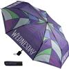 Undercover - ombrello pieghevole Wednesday - ombrello tascabile con custodia protettiva - diametro 94 cm - leggero e ideale per le mani dei bambini