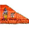 4OUR FAITH Jai Shree Ramji Bandiera in tessuto Jhanda Dwaj | Bandiera con stampa digitale Shree Ram per tempio e attività all'aperto | Forma a V di grandi dimensioni | Uso sul tetto di ufficio/casa, auto/bici