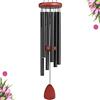 WENANA Grande campanello a vento in alluminio all'esterno, rilassante melodico commemorativo, adatto come decorazione per esterni, giardino, patio, regalo per mamma, donne vicine (91 cm, nero)