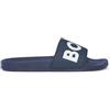 BOSS Uomo Aryeh Slid Mules Made in Italy con Grande Logo, Blu scuro, 43 EU