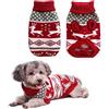 Vehomy Maglioni natalizi per cani, maglieria invernale per animali domestici, vestiti di Natale, classici cappotti caldi con renna e fiocco di neve maglione a rombi per gattino cucciolo gatto - M