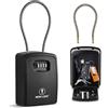Iron Lock Rawrr IL-porable05XXLB Lock Box Portatile e a Parete con Cavo Rimovibile, Impermeabile, per Interni ed Esterni, 4 Digit Combination with A B Switch Extra Large Key Lockbox Outside