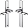 Vachette Assa Abloy Vachette Maniglia su piastra Scult Bezault - Cromato velluto - Becco di canna - Vacchetta