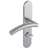 Vachette Linox 494 - Set di maniglie per porta su piastra piccola, cavalletto, chiave L, porta della camera e ufficio, interasse 195 mm, sistema di posa facile, garanzia 2 anni, acciaio inox