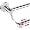 BESy Doppia barra portasciugamani da bagno regolabile da 41,5 a 71,5 cm, per bagno in acciaio inox SUS304, montaggio a parete in stile hotel con viti, barra portasciugamani, gancio per asta per