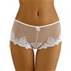 Wolbar Culotte Trasparenti con Ricami WB24, Bianco,M