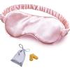 OLESILK - Mascherina per occhi in seta, con imbottitura in seta a doppio strato e fascia elastica, per dormire tutta la notte, per viaggi e pisolini, con custodia di lusso e tappi per le orecchie,