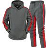 DaPongZhi Tuta Sportiva da Uomo 2 Pezzi Felpe con Cappuccio E Pantaloni Autunno Inverno,Completo Tennis Uomo,Tuta Ginnastica Uomo,Tuta Calcio,Completo Running Uomo,Tute Sportive Uomo,Nofs Tuta (Grey, M)