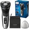 Philips rasoio elettrico serie 3000 - Rasoio elettrico Wet & Dry per uomo con tecnologia SkinProtect, colore Deep Black, rifinitore a scomparsa, rasoio cordless, astuccio da viaggio (modello S3241/12)