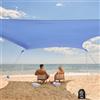 WEKAPO Tenda da spiaggia - Baldacchino da spiaggia con 4 pali allungati, grandi sacchi di sabbia e pala, altezza 1,8 m, parasole da spiaggia per vacanze in famiglia e campeggio, protezione UPF 50+