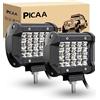 PICAA LED Luce da Lavoro, 2X 4 pollici 9D 60W Faro da Lavoro Led Tripla Fila Spot Led Luci di Lavoro Fuoristrada a Led per FUORI STRADA Moto 4WD SUV ATV UTV Camion 12V 24V