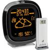 TFA Dostmann Stazione Meteo WiFi Design TFA.me ID-04, 35.8102, Previsioni Meteo Professionali di Wetter.com 4 Giorni, incl Sensore Esterno, Vari Colori Display, Portale Online, Funzione Avviso, Nero