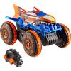 Hot Wheels Monster Trucks - Tiger Shark Super Scalatore RC, Veicolo radiocomandato Grande con 3 modalità per gareggiare, scalare e Fare acrobazie, Giocattolo per Bambini, 5+ Anni, JFR39