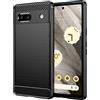 owlhold Cover per Google pixel 7A 5G, Custodia Spazzolata e Fibra di Carbonio Morbido Silicone TPU Slim Fit Case, Antiurto, Antigraffio, Antiscivolo, Protezione Grado Militare, Nero