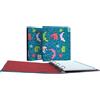 Grafoplás Grafoplas - Raccoglitore a 4 anelli a5, Carpebook Elena Corredoira Alligator, con ricambio a quadretti 5 x 5 bordo colore 90 g, separatori e busta, anelli rotondi 25 mm, dorso curvo ergonomico