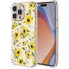 EASSGU TPU Silicone Custodia per Smartphone, Compatible with iPhone 15 Pro Max (6.7 Inches), Cover Protettiva in Silicone TPU Motivo Dipinto Trasparente - Girasole