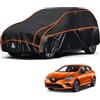 kayme Telo Copriauto Antigrandine, Adatto per Auto a Renault Clio(1990-2025), Kayme Copertura Auto Antigrandine Impermeabile E Resistente Anti UV Antipolvere Vento, con strisce riflettenti-Nero.