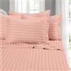 Elegant Comfort Set di 4 lenzuola morbide e accoglienti, microfibra di qualità alberghiera 1500 fili, con tasca profonda, resistente alle pieghe, motivo a righe damascate, doppio XL, rosa antico