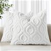 decorUhome Set di 2 federe decorative natalizie, in morbida lana sintetica, per la casa, 40 x 40 cm, bianco