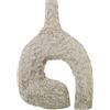 DRW Vaso da pavimento astratto in ceramica bianco rustico 30x12x44cm