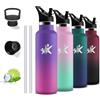 Grsta Borraccia Termica, 750ml Borracce, Senza BPA, Borraccie con Cannuccia, Senza Perdite, Borraccia Acciaio Inox, Borraccia Metallo, Acciaio Inossidabile 18/8, Borracce per Campeggio, Viaggio, Uffici