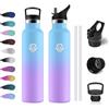 KollyKolla Borraccia Acciaio Inox 1 Litro, Bottiglia Termica Senza BPA, a Prova di Perdite, Borraccia con Cannuccia, Isolamento Doppia Parete, Facile Pulizia, Termos per Ciclismo, Palestra, Campeggio, Gym