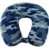 Wolf Essentials World's Best - Cuscino cervicale in morbida microfibra, motivo mimetico blu