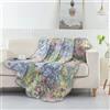Greenland Home Fashions Greenland Home Emma - Coperta trapuntata con stampa floreale, 152,4 x 127 cm, colore: Grigio