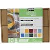 PEBEO Pébéo - Cofanetto Collezione Vitrea 160 - Set per Pittura su Vetro - Decorazione Vetro - 10 Flaconi da 45 ml - Colori Assortiti 1 + Tubetto Cerne Relief Oro 20 ml + Accessori + Guida Creativa