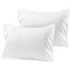 Om Bedding Collection Set di 2 federe da viaggio 12 x 16 in cotone egiziano a 500 fili, con chiusura a cerniera, colore: bianco tinta unita con 100% cotone egiziano (Toddler Travel 12 x 16 bianco tinta unita)