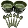 Kimmel Set di 6 ciotole da zuppa, con cucchiaio, piatti, zuppe, piatti fondi, stoviglie da picnic riutilizzabili
