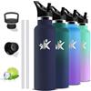 Grsta Borraccia Termica, Borraccia 1 litro, Senza BPA, Borraccia con Cannuccia, Senza Perdite, Borraccia Acciaio Inox, Borracce Termiche, Isolato Sottovuoto, Borracce per Campeggio, Escursionismo, Trekking