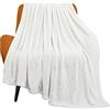 TOONOW Coperta in pile testurizzata pelosa, 127 x 152,4 cm, super morbida, motivo geometrico, comoda, in microfibra, per divano, letto, divano, bianco crema