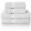 ALCLEAR Set di asciugamani in spugna, disponibili in 6 colori e 5 dimensioni, composto da 2 teli doccia da 70x140 cm e 2 teli 50x100 cm, colore bianco - standard Oeko-Tex 100